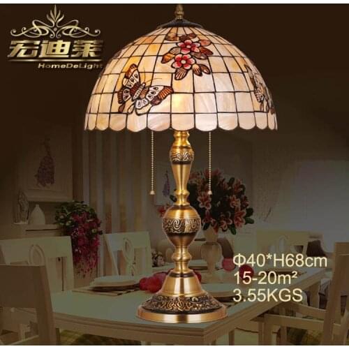 The natural copper shell lamp Waratah Sakura butterfly Festival gift wedding bedroom bedside table lamp full copper lamp