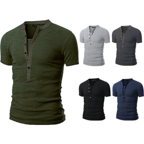 Fashion Men Tee Shirt Slim Fit V Neck Short Sleeve Casual T-Shirt Muscle Tops Plain Shirts Streetwear