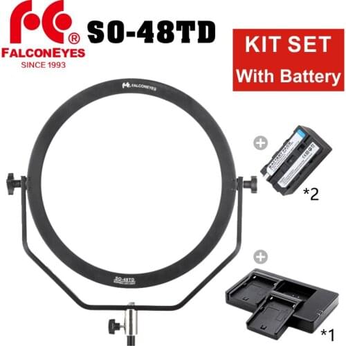 Falcon Eyes 48W Soft LED Video Light Dimmable 3000-5600K Lighting Photo Video Film Continuous Light W/Camera Bracket SO-48TD