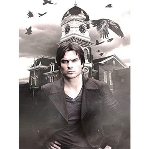 The Vampire Diaries DIY 11CT Embroidery Cross Stitch Kits Craft Needlework Set Cotton Thread Printed Canvas Home Sell