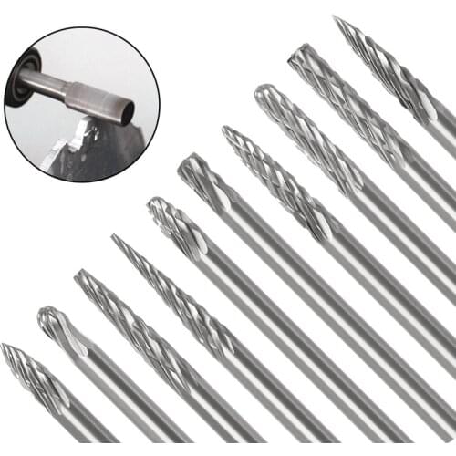 Tungsten Carbide 3x3mm Drill Bits Set Rotary Burrs Metal Diamond Grinding Milling Cutters Drill Bit CNC Engraving Abrasive Tools