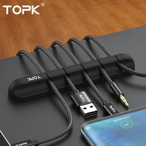 TOPK computer desktop car line hub data cable storage organizer desktop organizer mouse charging cable earphone clip