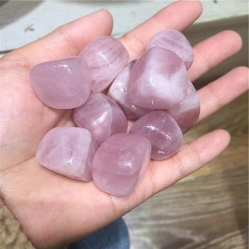 Natural Rose Quartz Tumbled Stone Healing Reiki Crystal Chakra Home Decor Garden Flower Decorative Irregular Stone