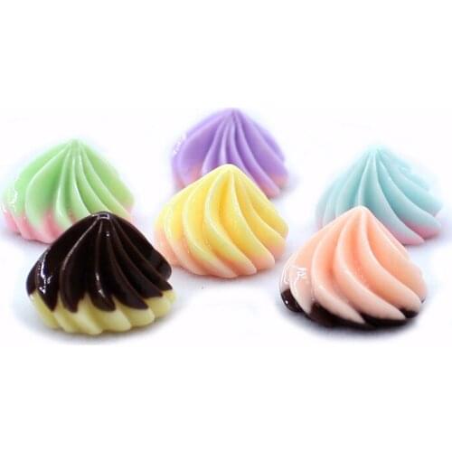 100pcs New diy jewelry accessories resin epoxy double-layer cream chocolate candy Flatback Patch Button Patch Plastic Cameo