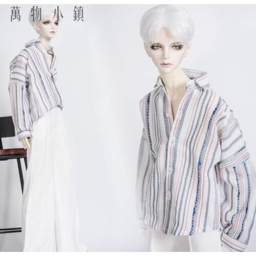 New BJD Doll Clothes Shirt Stripe Bat sleeve chiffon for Uncle 1/3 1/4 BOY Girl BJD SD MSD Doll accessories