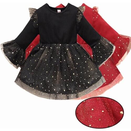 Winter Fall Girls Glitter Dress Long Sleeve Clothes Children Kids Costumes Newborn Baby Rompers Vestidos Bebe Mesh 3 4 Years 18
