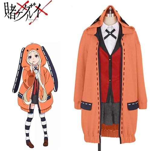 Drop Shipping S-2XL Kakegurui-Compulsive Gambler Runa Yomozuki Full set Cosplay Costume Custom Made