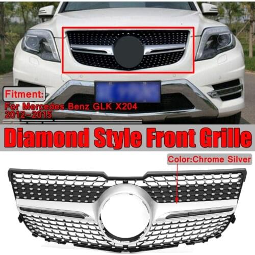 Diamond Style Grill Car Front Bumper Grille Mesh Vent Grille Grill For Mercedes For Benz GLK X204 GLK250 GLK300 GLK350 2013-2015
