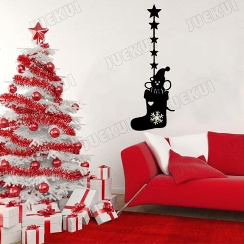 Christmas Stocking Lovely Wall Stickers for Nursery Babies Bedroom Holiday Art Decoration Vinyl Wall Decals Home Murals TA51