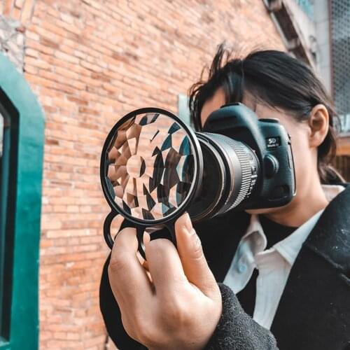 Handheld Kaleidoscope Glass Prism UV Lens Filters for Canon forNikon Sony SLR Camera Filter Photography Vedio Camera Accessories