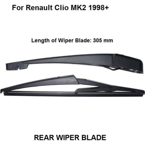 Rear Windshield Window Wiper For Renault Clio II 2 MK2 1998-2016 Rear Window Windshiel Wiper Arm + Blade 305mm New