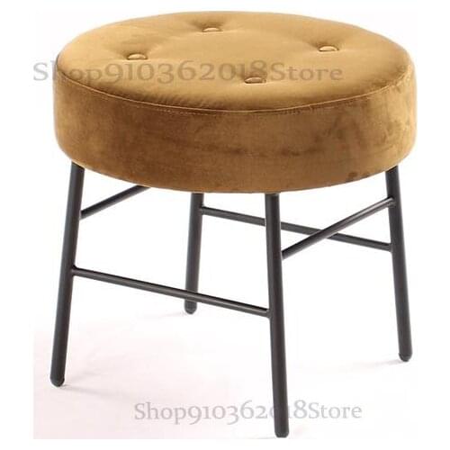Cake Stool Makeup Stool Dressing Table Stool Customizable Color Advanced Velvet Cut Velvet Round Stool Designer Stool