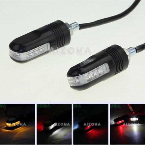 Motorcycle LED Turn Signal Light 7/8" Handlebar Grip End Indicators For Harley Chopper Bobber Dyna Low Rider Fat Bob 25mm Bars