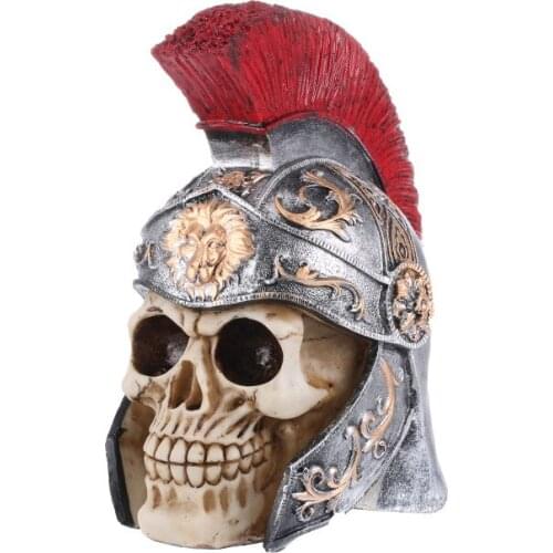 Armored Skull Decorations Human Skull Heads Armoured Samurai Warrior Skull Gift Fake Skull Décor Bedroom Skeleton Warrior