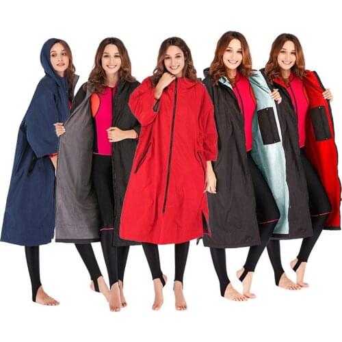 High quality Women Windbreaker Autumn Winter Windproof Thick Warm Long Jackets Outdoor Camping Trekking Travel Cloak Robe Coats