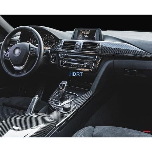 Interior Glossy Carbon Fiber Wrap Trim Decal For BMW 3 Series 2013 2014 2015 2016 2018 Car Accessories Wholesale Quick delivery