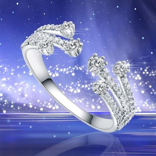 High-quality Silver Color Jewelry Thai Silver Not Allergic Personality Feathers Arrow Opening Rings