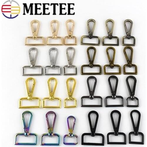 10pc Meetee 16-50mm Handbag Straps Metal Buckles Collar Lobster Clasp Swivel Trigger Clips Snap Hook DIY Leather Craft Accessory