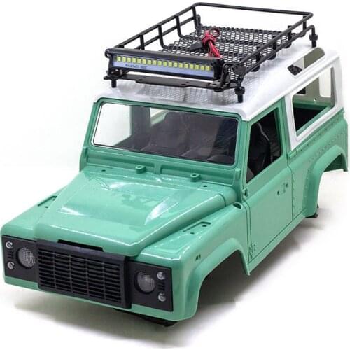 1: 12 4WD Cross Country Climbing Car D90 Guard Metal Luggage Rack with Light Crash Rack DIY Modification for RC Car