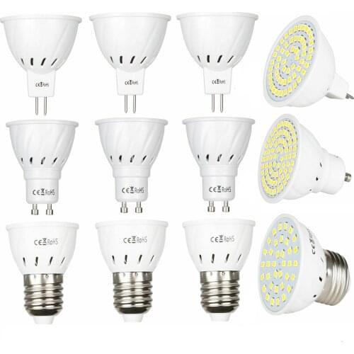 10Pcs/Lot GU10 MR16 LED Bulb E27 LED Lamp AC 220V 110V 12V 36 5４ 72 LEDs Spotlight Bulb Indoor Bombillas Lampada LED Spot Light