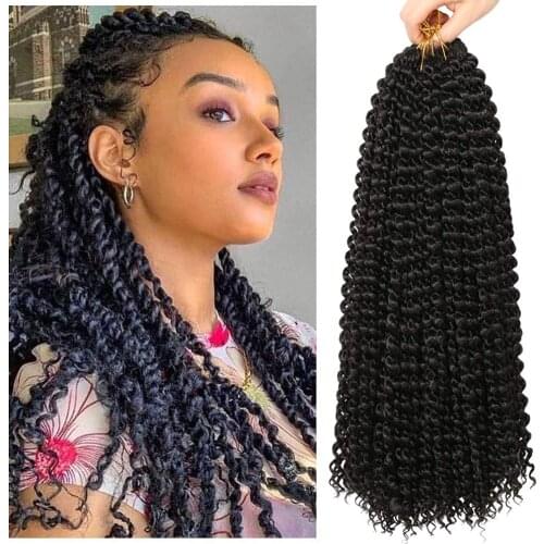 Kong&Li 18Inch Water Wave Passion Twist Hair Synthetic Crochet Braid Braiding Crochet Hair For Women