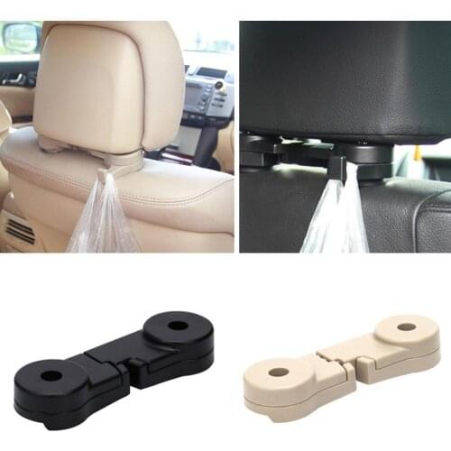 2PCS Car Headrest Hook Seat Back Hanger for Bag Handbag Purse Grocery Cloth Portable Multifunction Clips Car Styling