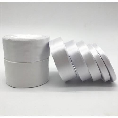25yards/Roll (6mm-50mm) White Silk Satin Ribbon Polyester Ribbon Bow Craft Decor Wedding Christmas Party Decoration