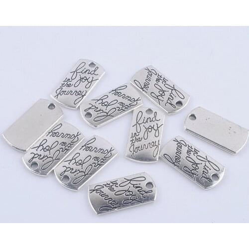 60pcs/lot 20mm x 10mm antique silver plated zinc alloy charm find joy in the journey charms for DIY bracelet & necklace XY160473
