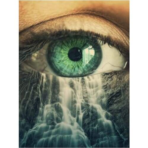 GLymg 5D Diamond Embroidery Painting Rhinestones Diy Embroidery No More Tears Left To Cry Eye Diamond Art Wall Arts Decor