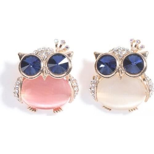 1pc Cute Blue Eye Owl Brooch Fashion Opal Stone Brooch Pins For Women Girls