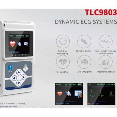 TLC9803 New 3Channel 24H ECG/EKG Holter System Analyzer Recorder Monitor