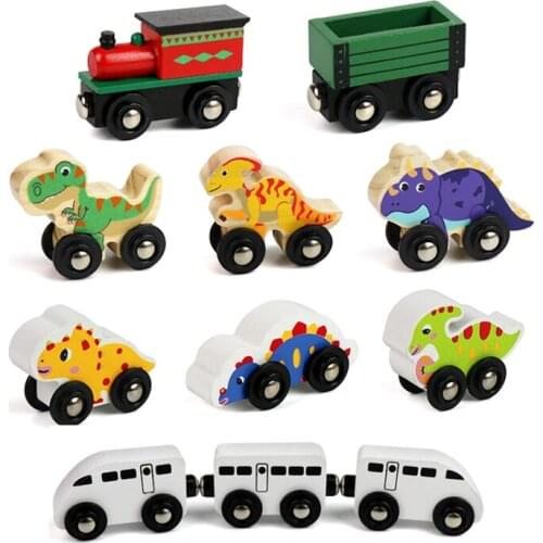 EDWONE wooden magnetic train for Thomas wooden tracks can be connected to the Thomas train variety wooden train