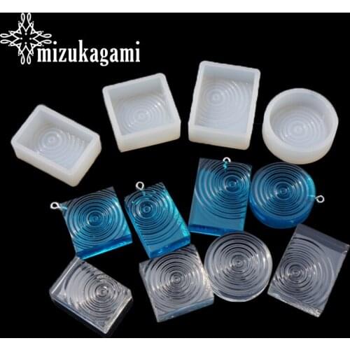 1PCS UV Resin Jewelry Liquid Silicone Mold Rectangle & Square & Round Shape Resin Molds For DIY Jewelry Making Accessories