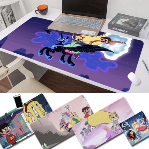 Star vs. the Forces of Evil Natural Rubber Gaming mousepad Desk Mat Size for large Edge Locking Speed Version Game Keyboard Pad
