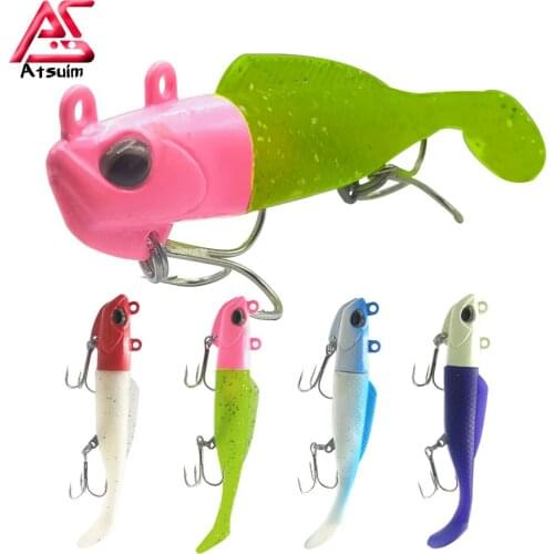 AS Fishing Swim Bait Wobbler Lead Head Worm Rubber T-tail Baits Glow Bass Perch Soft Silicone Fish Lure Cast Spoon Jigging Lure
