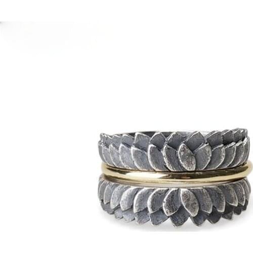 2021 New Works By British Designers Creative Geometric Ring for Man Lotus Flower Ring Gift Jewelry Wholesale Rings