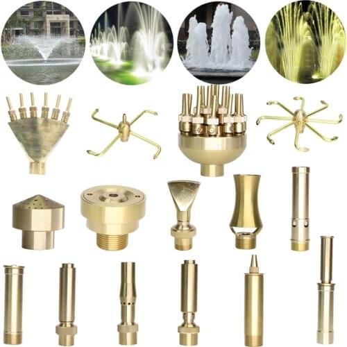 Brass Sprinklers Rotating Fountain Nozzles Landscaping Pond Outdoor Jet Straight Fountain Spray Head Irrigation Plants Watering