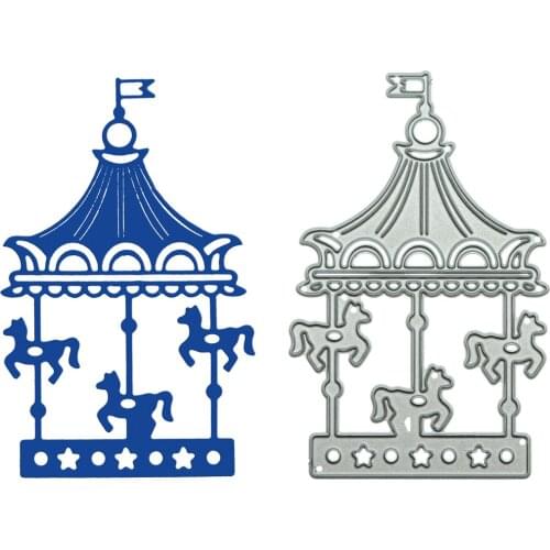 Merry-Go-Round Carrousel Pattern Metal Cutting Dies For Scrapbooking Handmade Memory Card Photo Album Decorating