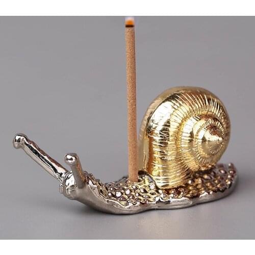 Mini incense holder household room incense seat tea gold copper incense burner