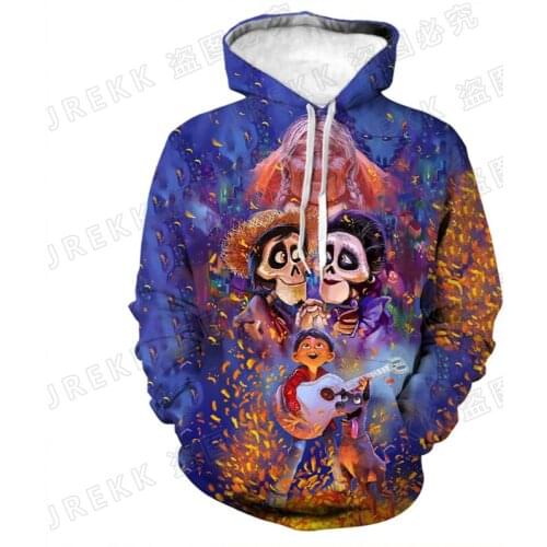 Coco Cartoon Anime Disney Movie Mens Sweatshirt Casual 3D Print Boy Girl Kids Clothes Harajuku Fashion Women Hoodie