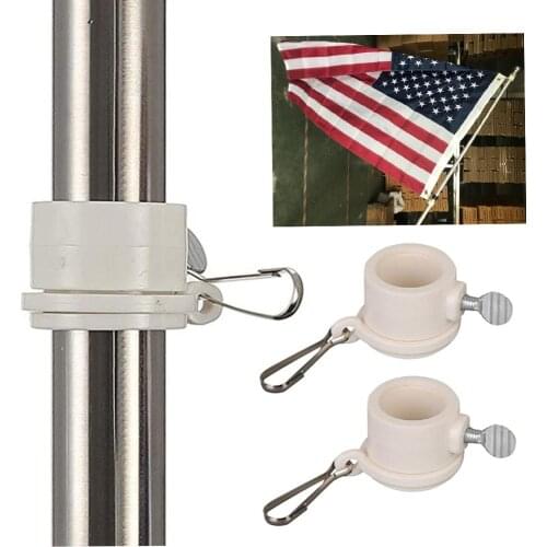 2pcs Plastic Flagpole Mounting Rings Set With Fixed Anti-hook Wrap 360 Rotatable Ring