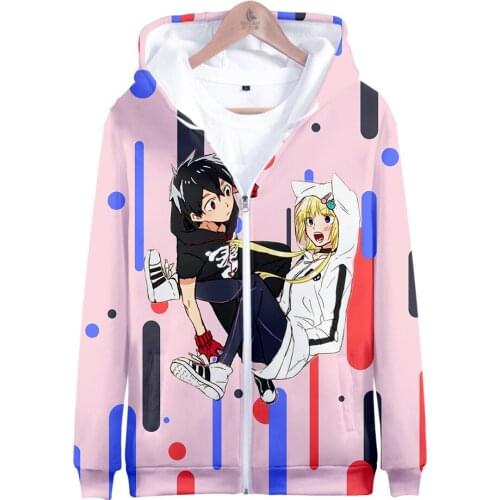 New 3D Kemono Jihen Zipper Hoodie Men Cartoons Japanese Anime Streetwear Harajuku Graphic Sweatshirts Kemono Jihen Zipper Hoodie
