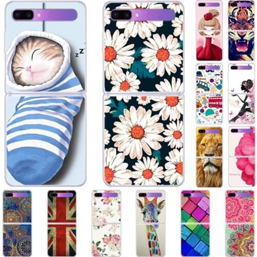 Cool For Samsung Galaxy Z Flip 5G Case SM-F700F 2020 Cover Transparect Hard PC Shockproof Funda Shell For Samsung Z Flip Cases
