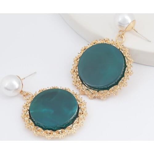 Pauli Manfi 2020 Fashion Simple Metal Imitation Pearl Resin Earrings Womens Classic Popular Party Jewelry Accessories