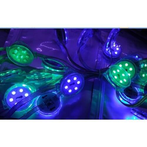 WS2821A DC24V MX512 pixel module with clear cover;6pcs 5050 led inside;1.44W;42mm diameter;20pcs a string