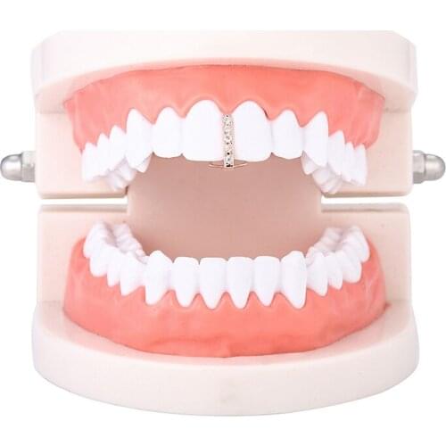 Hip Hop Braces With Diamonds And Gold Bars Single Big Golden Tooth Creative New Rapper Cosplay Jewelry Single Braces Tooth Cap