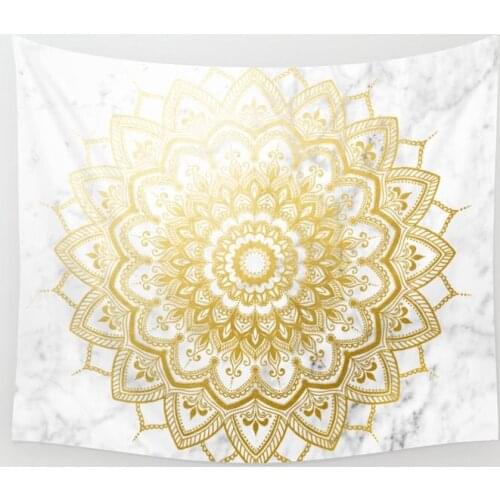 Pleasure Gold Tapestry Marble Wall Hanging Beach Throw Rug Blanket Camping Tent Travel Sleeping Pad Tapestry