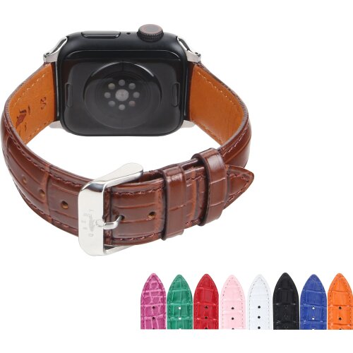 High Quality Vintage Crocodile Leather Strap for Watchbands 12mm to 24mm Men & Womens Stylish Bracelet Loop Stainless Steel