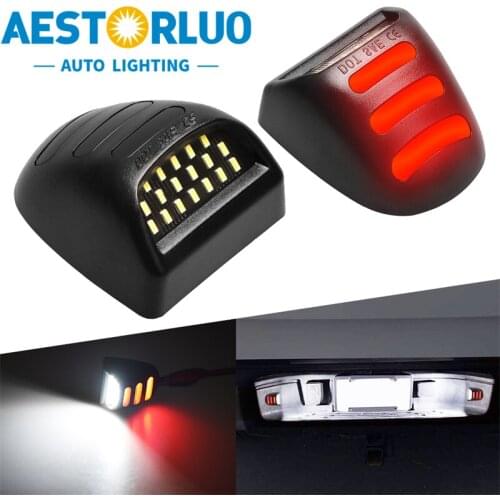 AESTORLUO 2pcs Factory Supply LED License Plate Light For Chevrolet Avalanche Silverado Suburban Tahoe For Cadillac Escalade
