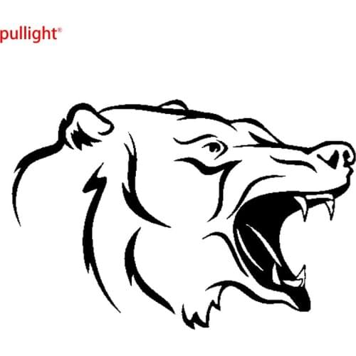 14.8cm*9.9cm Bear Hunting Animal Head Vinyl Car Styling Stickers Decals